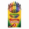 Crayola Crayon, Classic Color, Assorted, PK8 523008